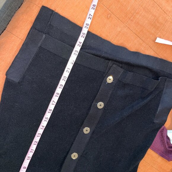 Gretchen Scott Black Grosgrain Heaven Cardigan Solid Women M MEDIUM - Picture 9 of 11